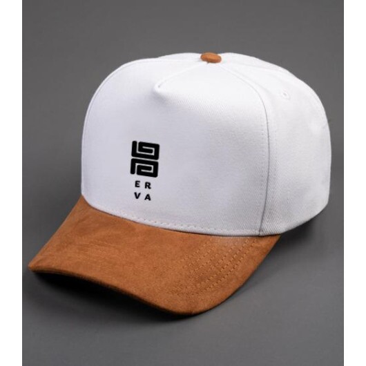 Boné  - Branco com aba Marrom Boné  - Branco com aba Marrom