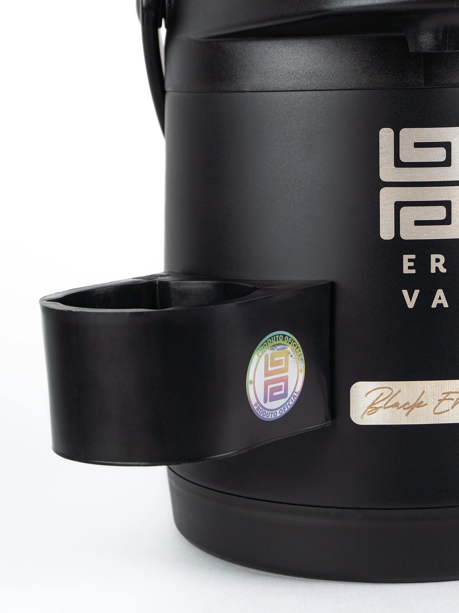 Kit Garrafa Inox Preto + Porta Copo