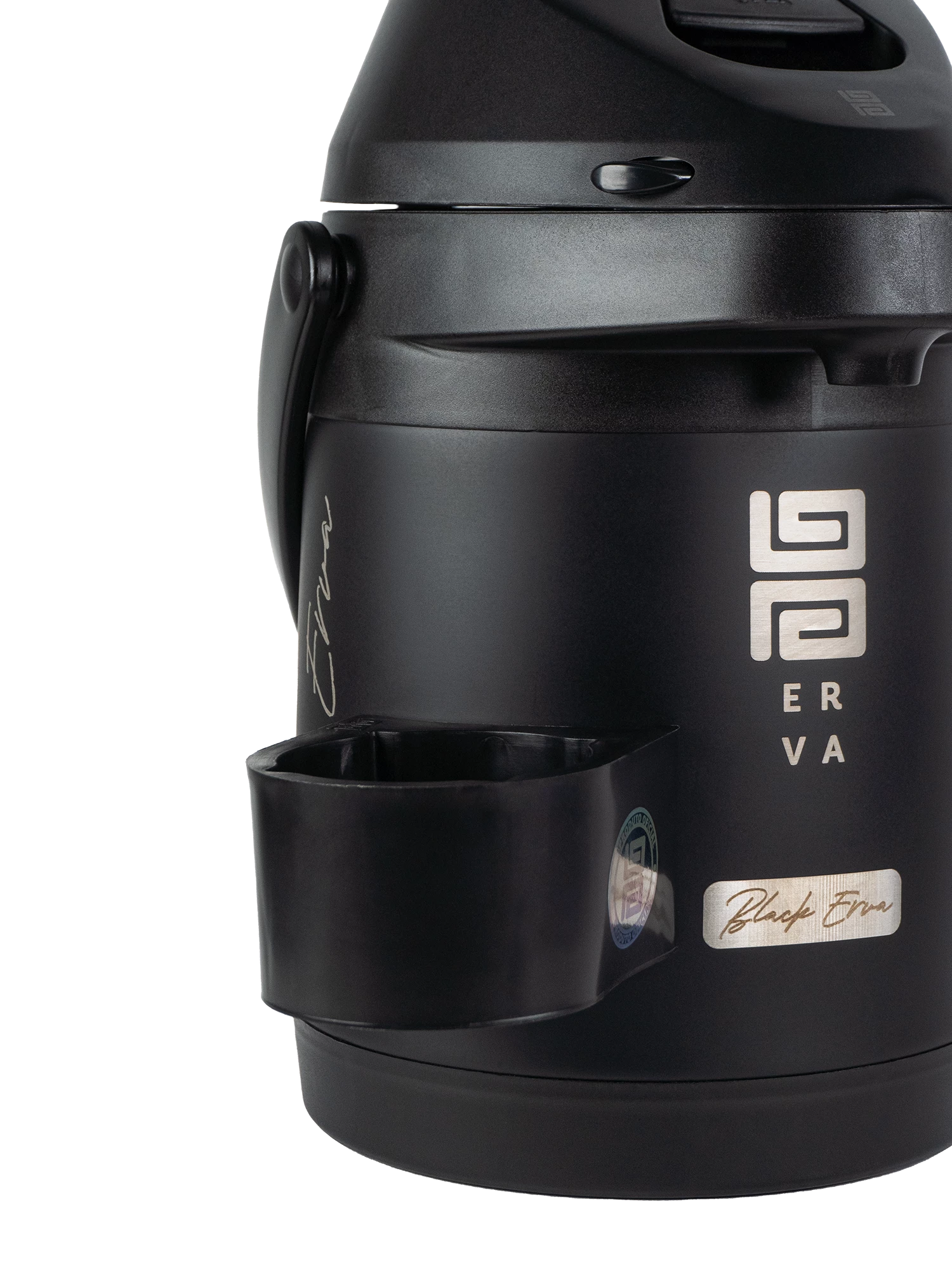 Kit Garrafa Inox Preto + Porta Copo