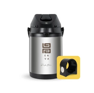 Kit Garrafa Inox 2,5 L Polida + Porta Copo
